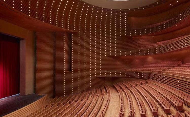 河南洛陽劇院槽木吸音板聲學(xué)工程
